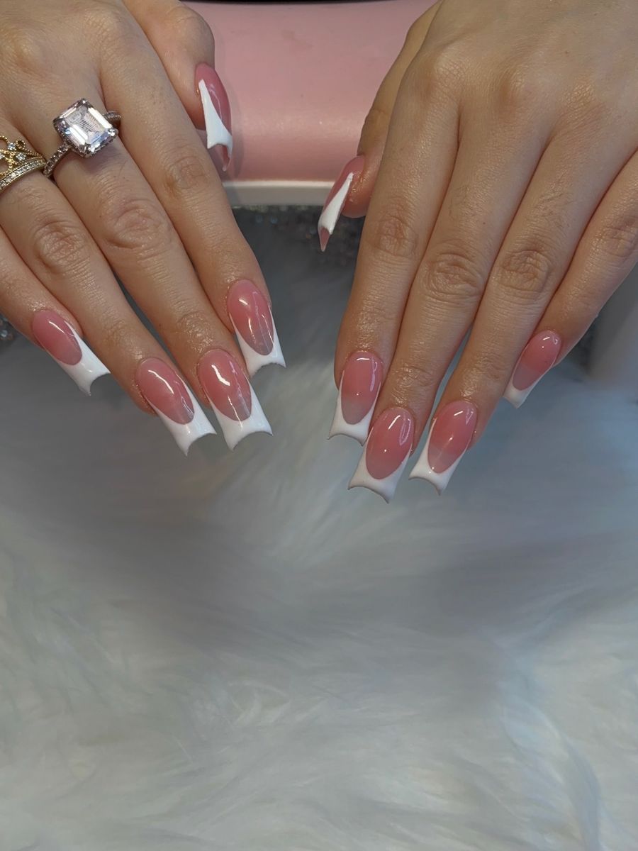 Long almond white French set